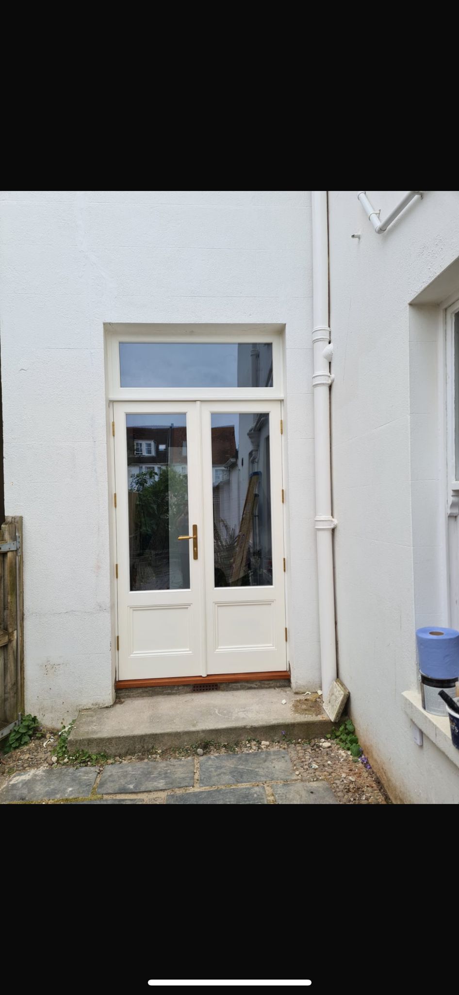 Bespoke French doors with toplight